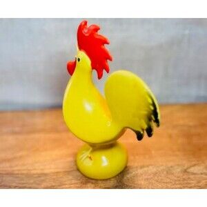 Vintage 1963 Goebel Rooster West Germany Yellow Porcelain Figurine Sculpture